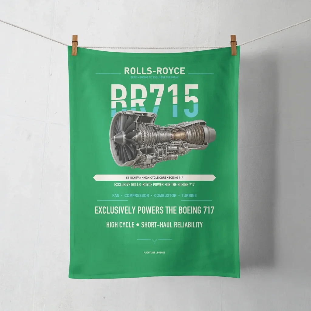 BR715 design on green towel