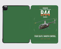 Thumbnail for Robinson R44 Raven II design on green ipad tablet case