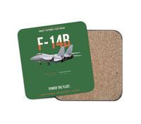 Thumbnail for F-14B Tomcat Power The Fleet design on green 1 piece coaster