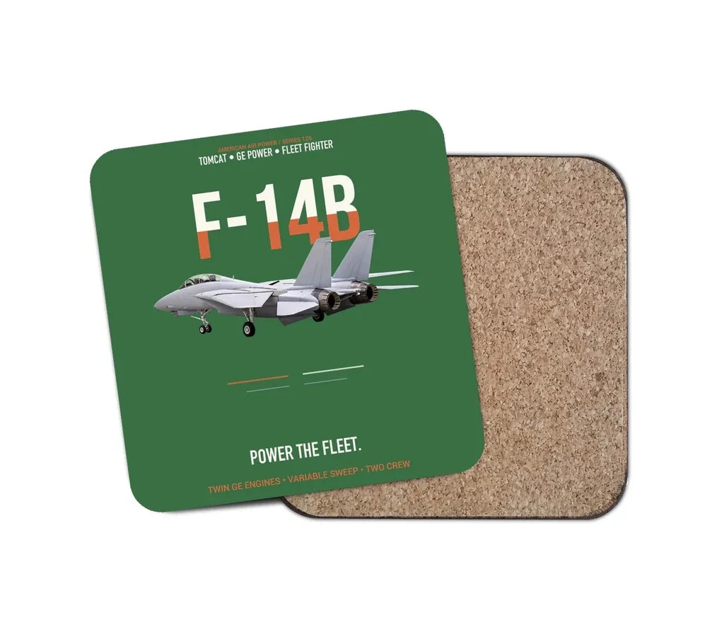 F-14B Tomcat Power The Fleet design on green 1 piece coaster