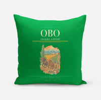 Thumbnail for Obihiro Airport (OBO) design on green pillow