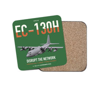 Thumbnail for EC-130H Compass Call design on green 1 piece coaster