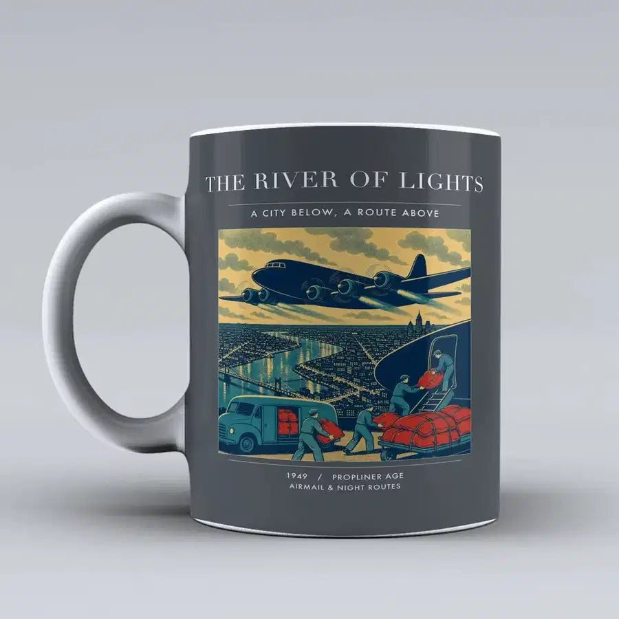 VINTAGE G4152 - The River Of Lights - Ceramic Mug design on gray