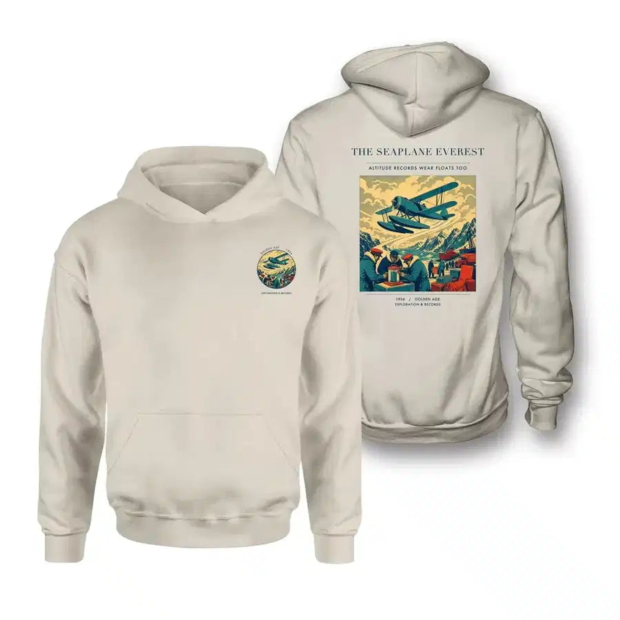 VINTAGE G4296 - The Seaplane Everest - Double-Side Hoodie design on khaki double side