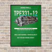 Thumbnail for TPE331-12 vertical canvas print - framed - green background