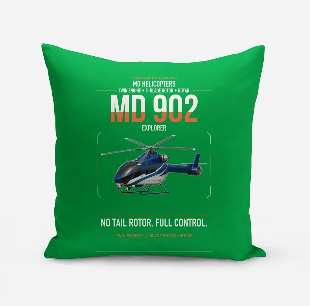 MD Helicopters MD 902 Explorer design on green pillow