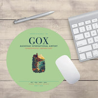 Thumbnail for Manohar International Airport Mopa (GOX) design on light green round mouse pad