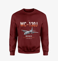 Thumbnail for WC-130J Hurricane Hunter design on wine red sweatshirt