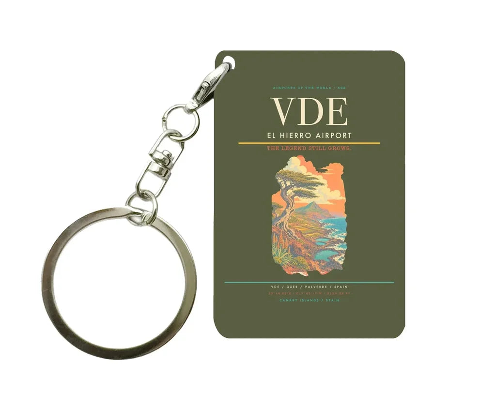 El Hierro Airport (VDE) design on green army key chain
