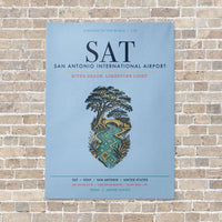 Thumbnail for San Antonio International Airport SAT vertical canvas print - no frame - light blue background