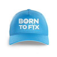 Thumbnail for Born To Fix Airplanes printed hat - light blue