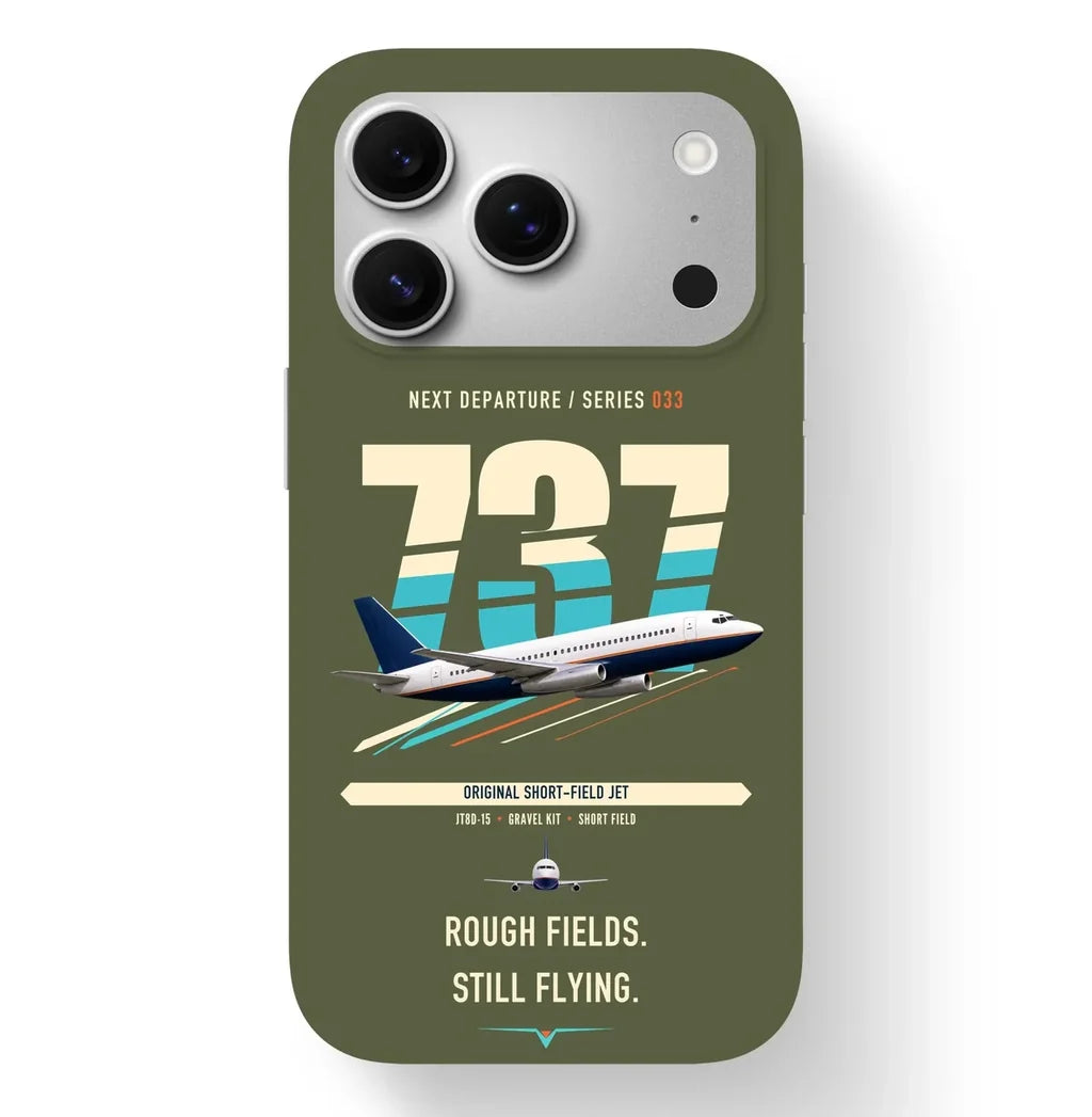 Boeing 737-200 design on green army magsafe iphone case