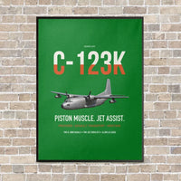 Thumbnail for C-123K Provider vertical canvas print - framed - green background