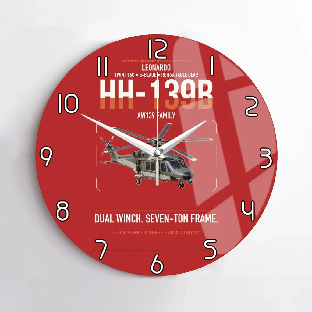 Leonardo HH-139B design on red no frame wall clock