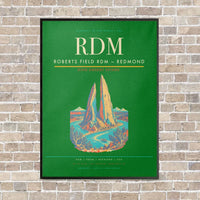 Thumbnail for Roberts Field RDM — Redmond vertical canvas print - framed - green background