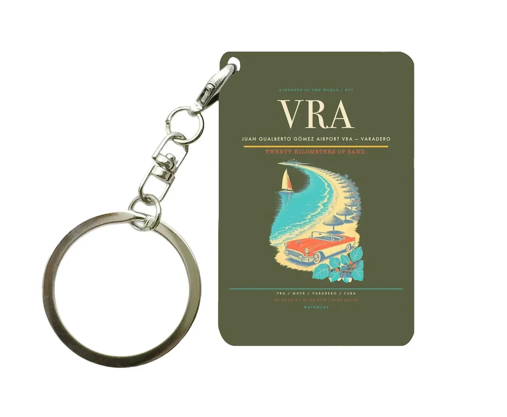 Juan Gualberto Gómez Airport (VRA) design on green army key chain
