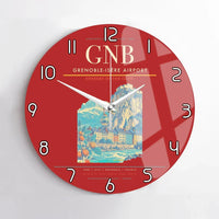 Thumbnail for Grenoble-Isère Airport (GNB) design on red no frame wall clock
