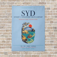 Thumbnail for Sydney Kingsford Smith Airport SYD vertical canvas print - no frame - light blue background