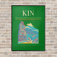 Thumbnail for Norman Manley International Airport KIN — Kingston vertical canvas print - framed - green background