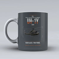 Thumbnail for Bell UH-1Y Venom design on gray ceramic mug, double-side print