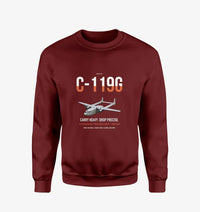 Thumbnail for C-119G Flying Boxcar design on wine red sweatshirt