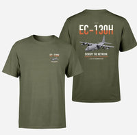 Thumbnail for EC-130H Compass Call design on green army double-side t-shirt, double-side print