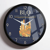Thumbnail for Bologna Guglielmo Marconi Airport BLQ Wall-Clock Framed - Navy Blue