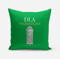 Thumbnail for Douala International Airport (DLA) design on green pillow