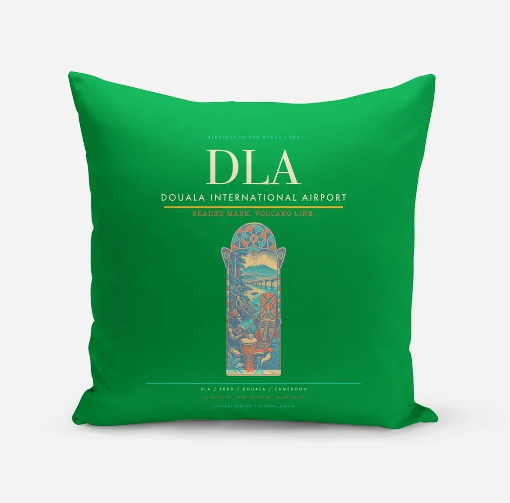 Douala International Airport (DLA) design on green pillow