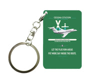 Thumbnail for Cessna Citation X+ design on green designed key chain, double-side print