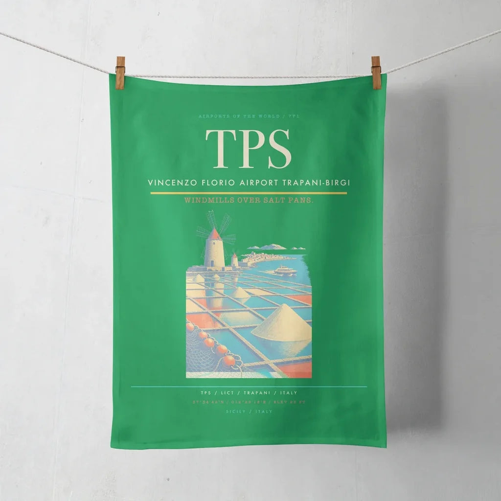 Vincenzo Florio Airport Trapani-Birgi (TPS) design on green towel