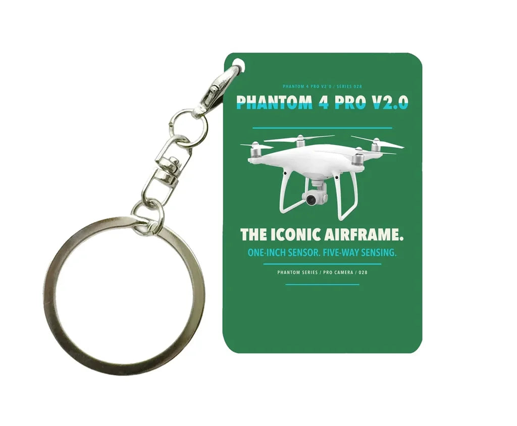DJI Phantom 4 Pro V2.0 Key Chain design on green key chain