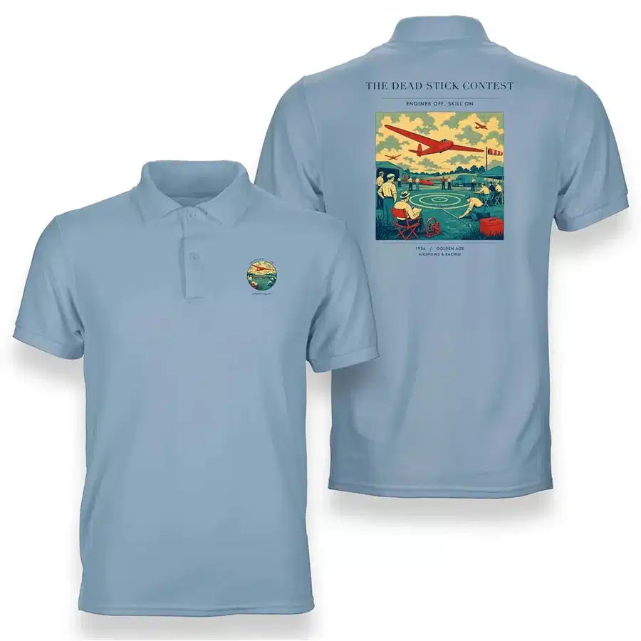 VINTAGE G4257 - The Dead Stick Contest - Double-Side Polo T-Shirt design on lightblue