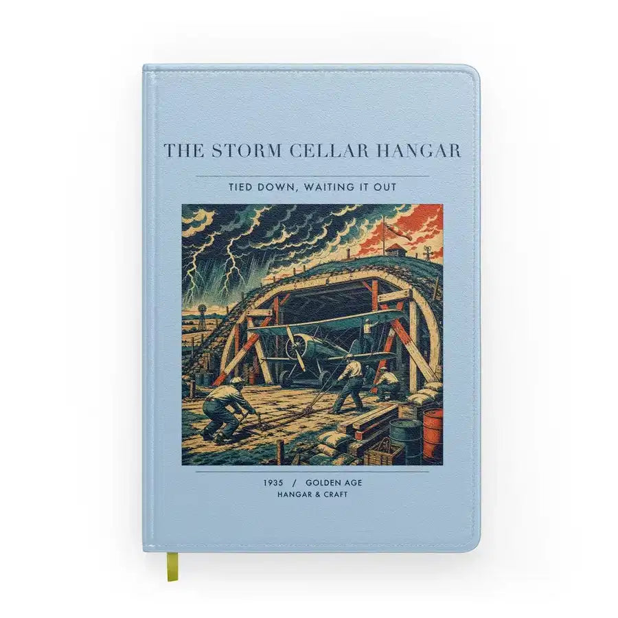 VINTAGE G4244 - The Storm Cellar Hangar - Designed Notebooks design on lightblue