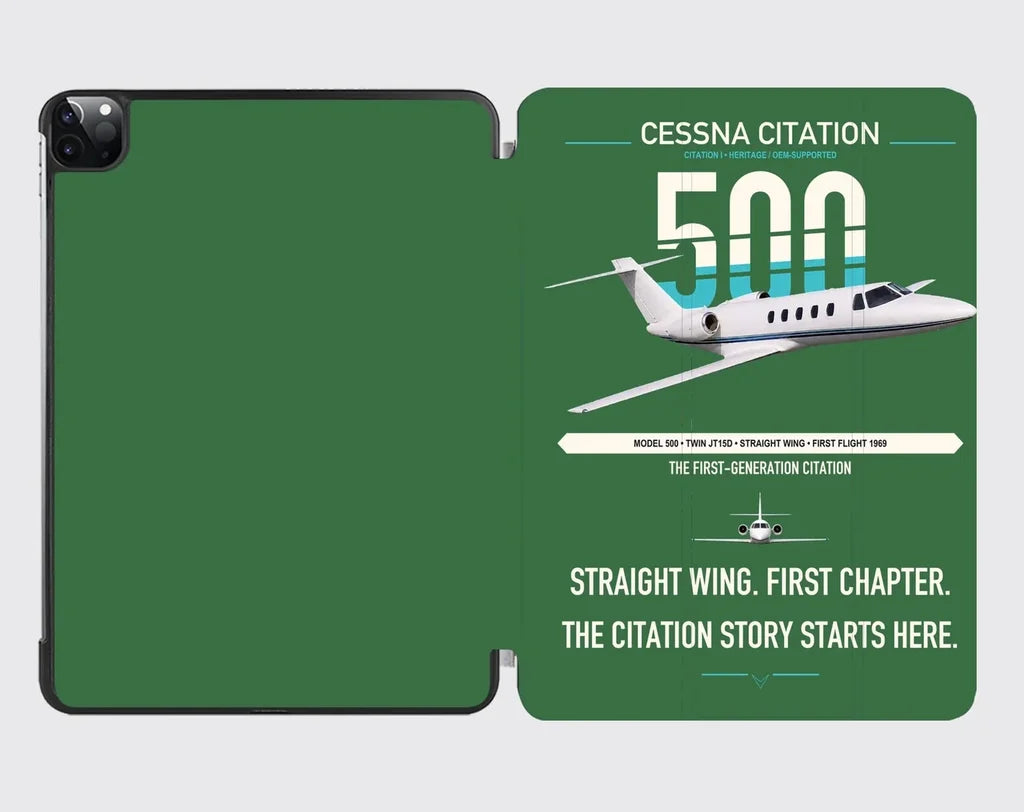 Cessna Citation 500 - Citation I design on green ipad tablet case