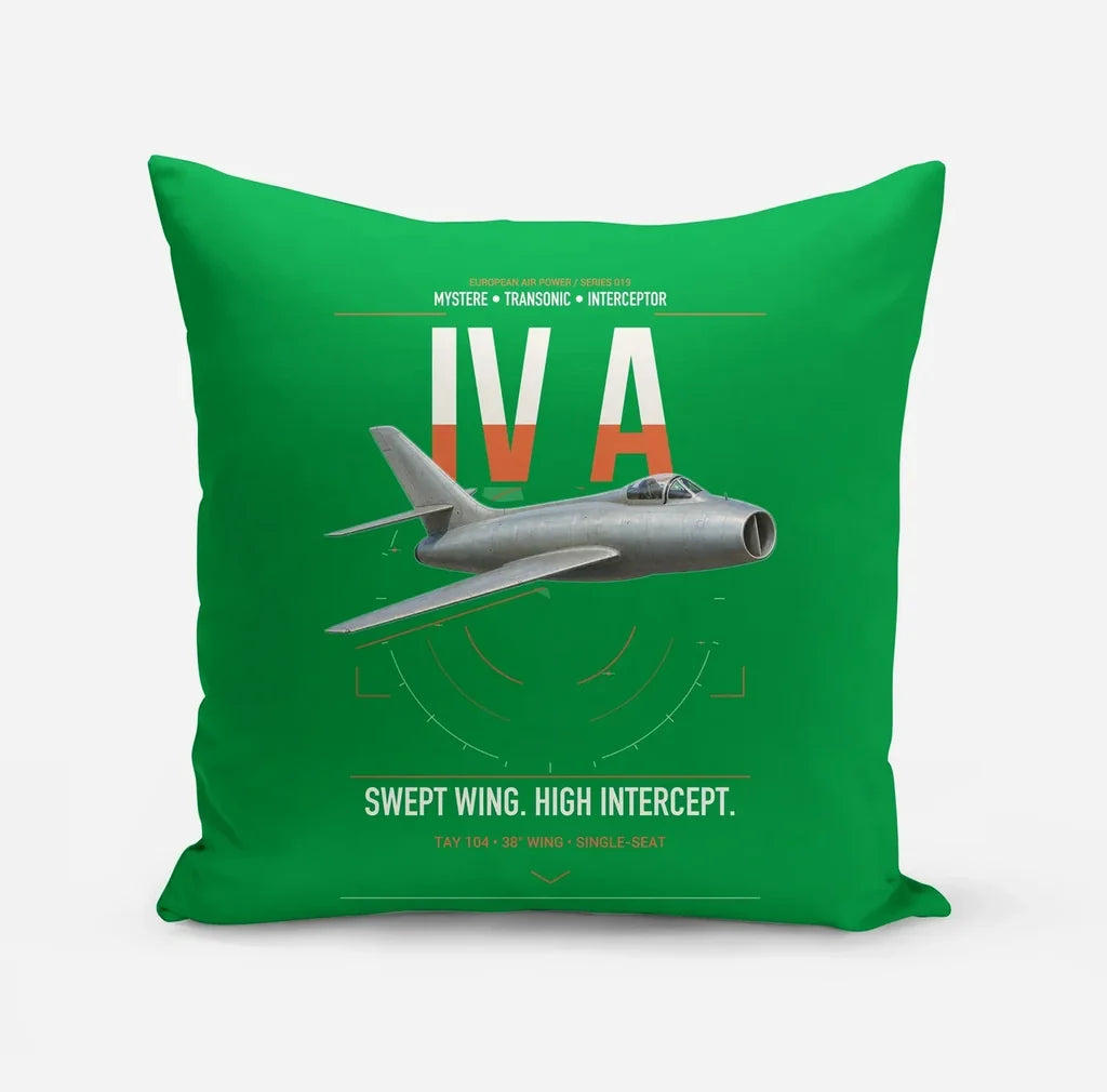 Dassault Mystère IV A design on green pillow