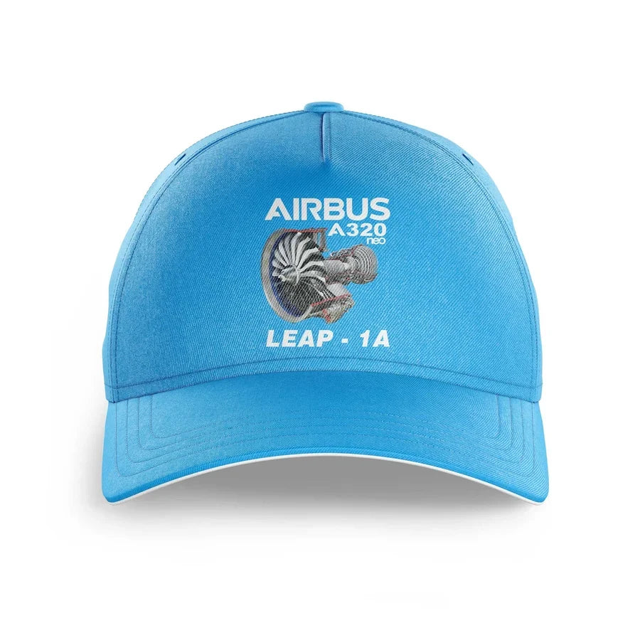 Airbus A320neo & Leap 1A Engine printed hat - light blue