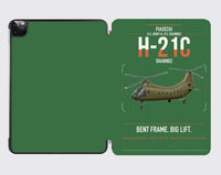 Thumbnail for Piasecki H-21C Shawnee design on green ipad tablet case