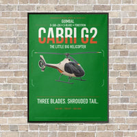 Thumbnail for Guimbal Cabri G2 vertical canvas print - framed - green background