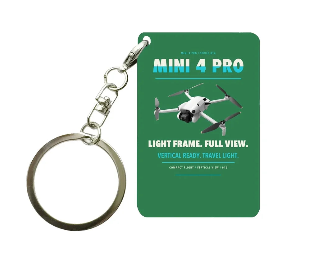 DJI Mini 4 Pro Key Chain design on green key chain