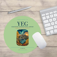 Thumbnail for Edmonton International Airport (YEG) design on light green round mouse pad