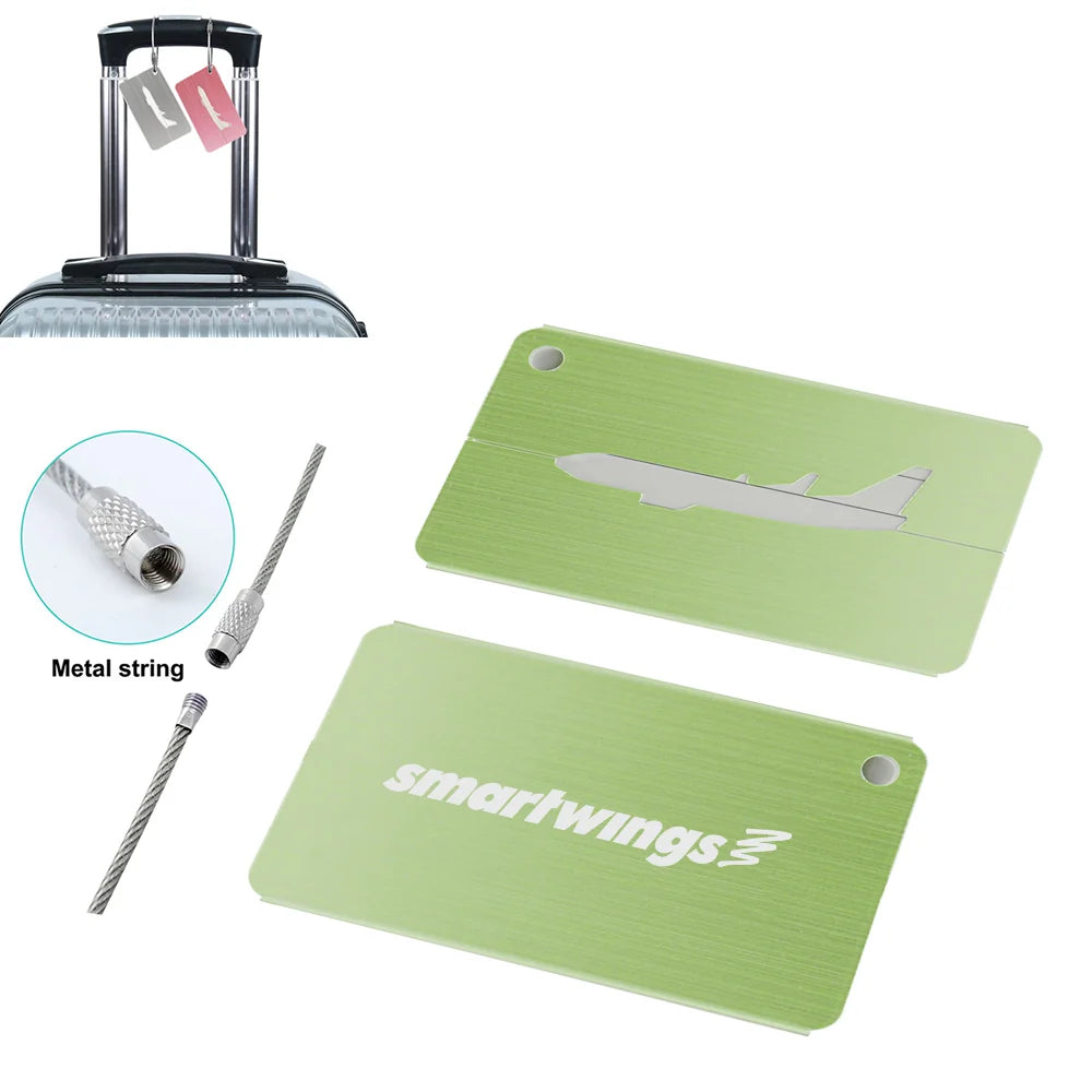 Smartwings Airlines Aluminum Airplane Luggage tag in green