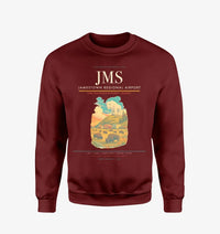 Thumbnail for Jamestown Regional Airport (JMS) design on wine red sweatshirt