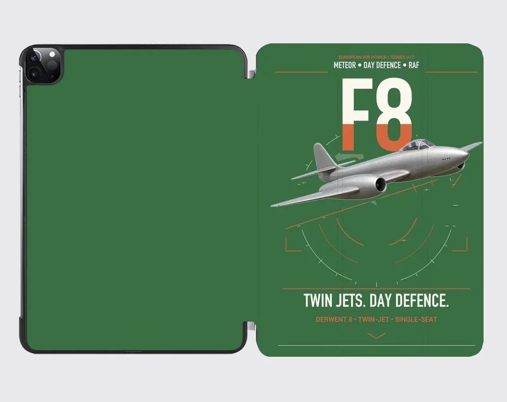 Gloster Meteor F8 design on green ipad tablet case