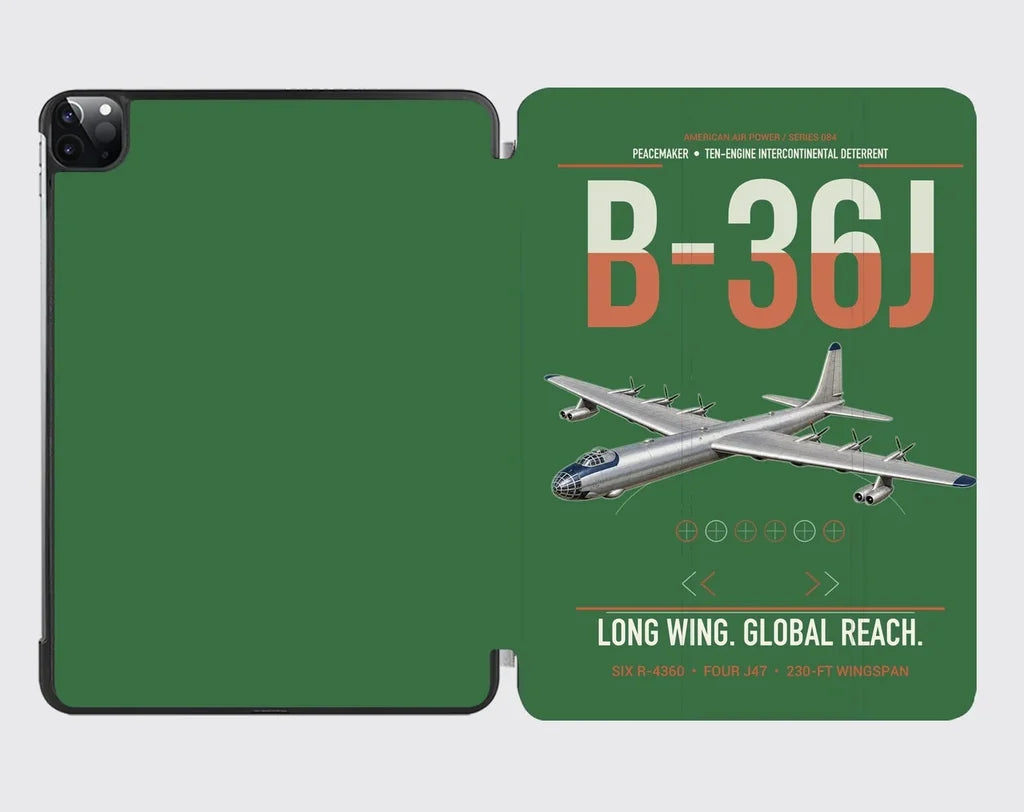 B-36J Peacemaker design on green ipad tablet case