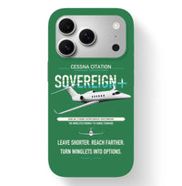 Thumbnail for Cessna Citation Sovereign+ design on green magsafe iphone case, for iPhone 17 Pro