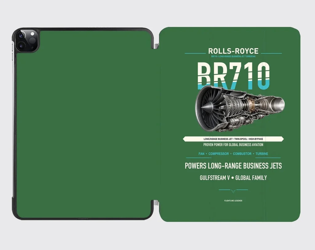 BR710 design on green ipad tablet case