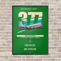 Thumbnail for Boeing 377 Stratocruiser vertical canvas print - framed - green background