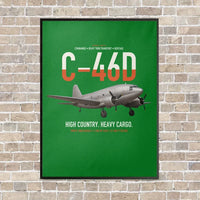 Thumbnail for C-46D Commando vertical canvas print - framed - green background