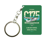 Thumbnail for Cessna 175 Skylark design on green designed key chain, double-side print